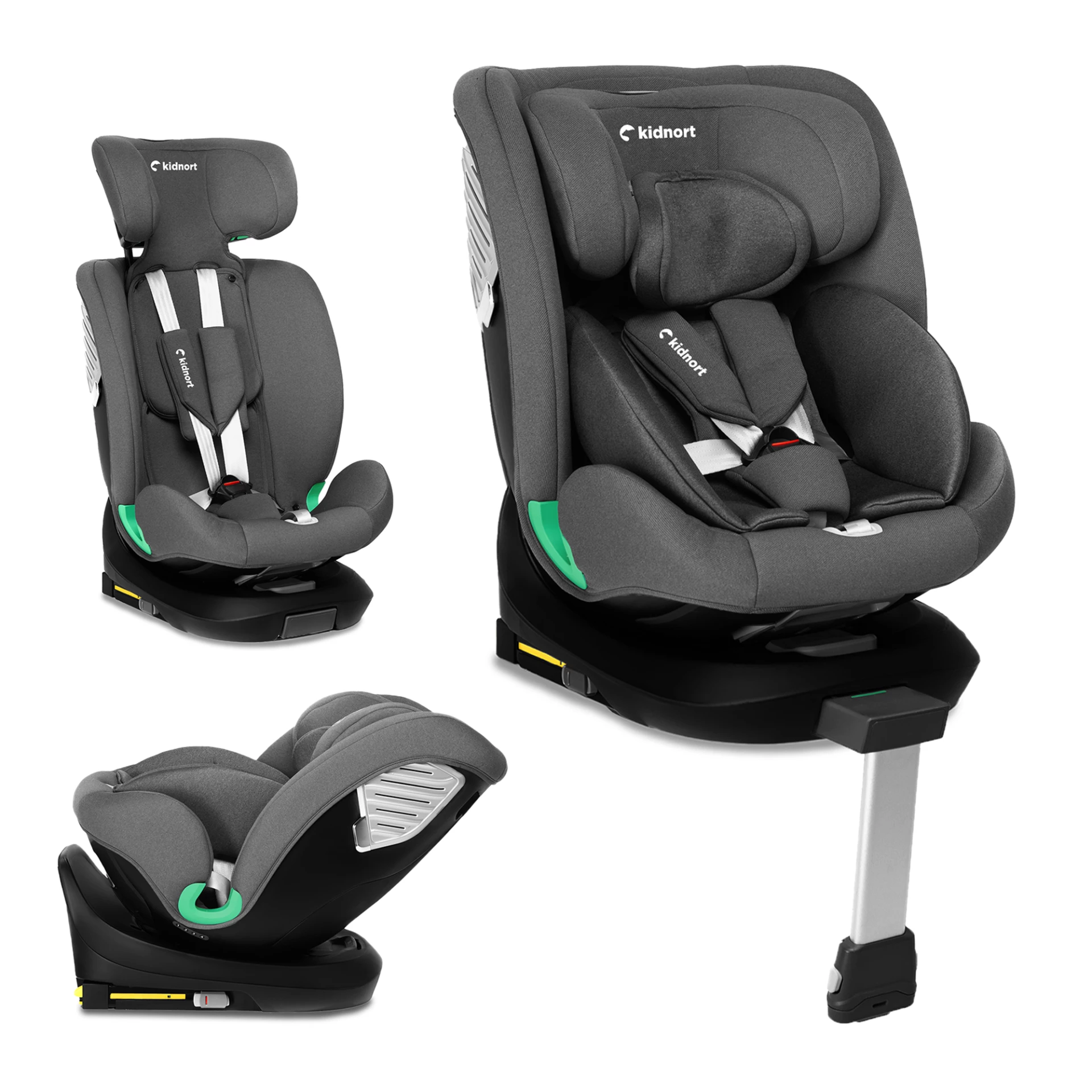 Ghế Ngồi Ô Tô Kidnort (40-150cm) – Chuẩn i-Size, Chân Đỡ An Toàn Tuyệt Đối